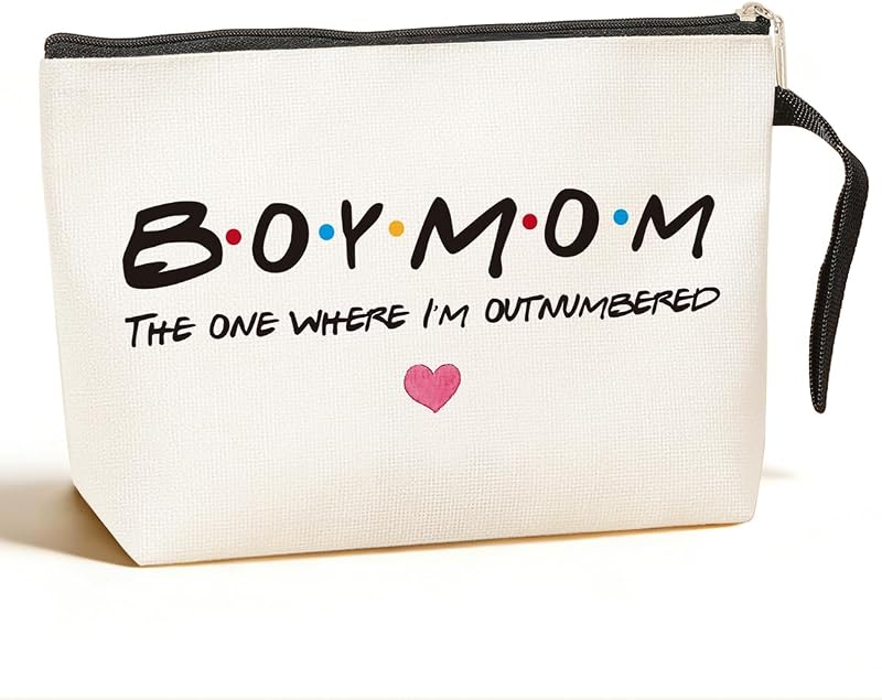 Necessaire de maquiagem Jztco com estampa Boy Mom, modelo multicolorido, 1 unidade