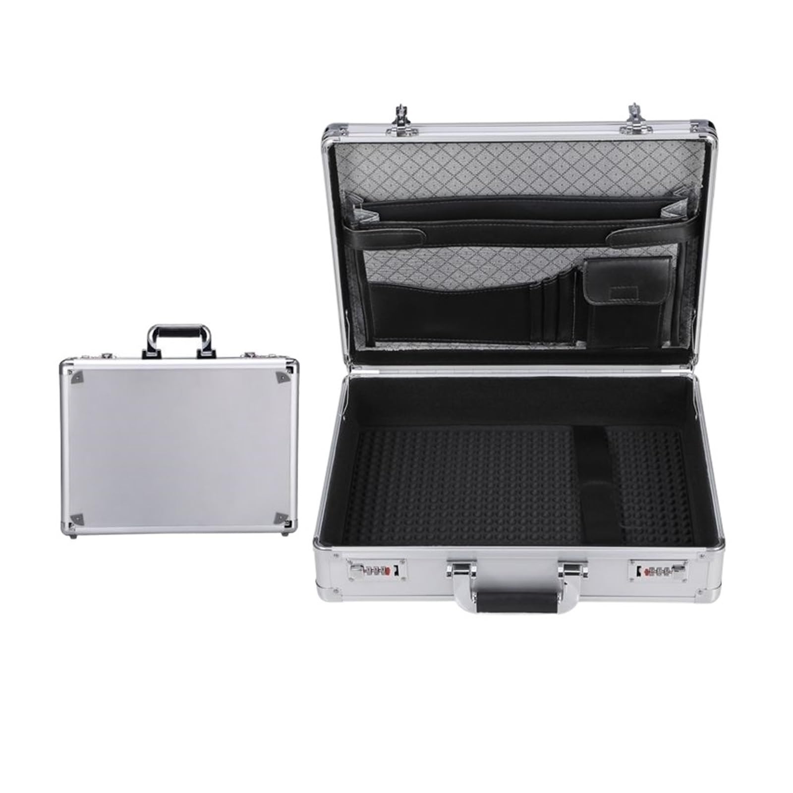 CVFRDD Security Safe Box Password Box Tool Bag Document Portable Toolbox Hardware Tools File Boxes Complete Set Briefcase Suitcase Organizer Security(Large SliverSponge)