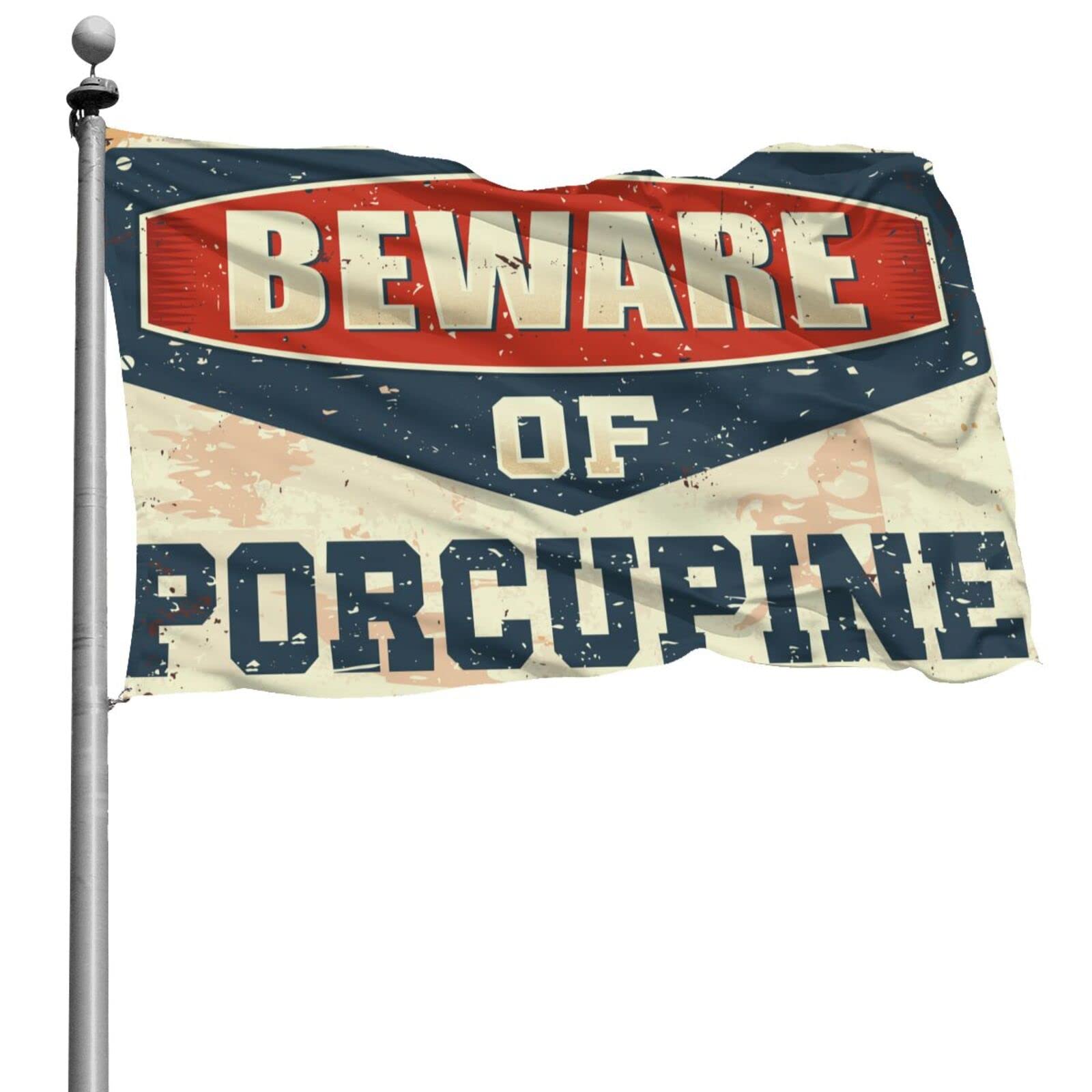Drapeau de la cave Beware of Porc-épic géant 152 x 244 cm en tissu résistant - 6