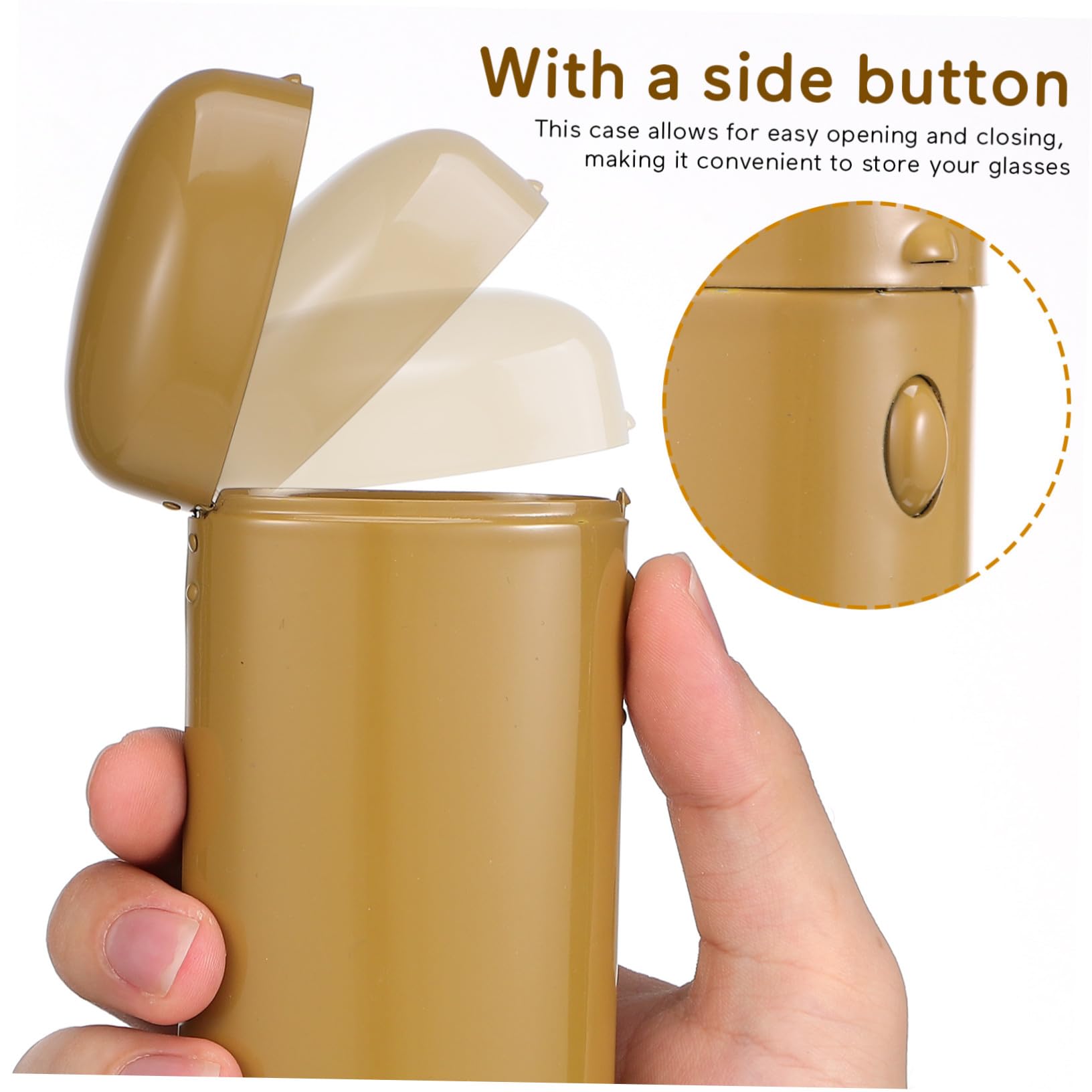 KOMBIUDA Estuche Rígido Metálico para Gafas y Gafas de Sol Diseño Delgado y Elegante Protección contra Arañazos y Cierre Seguro con Botón Lateral Compacto y para Viaje y Diario