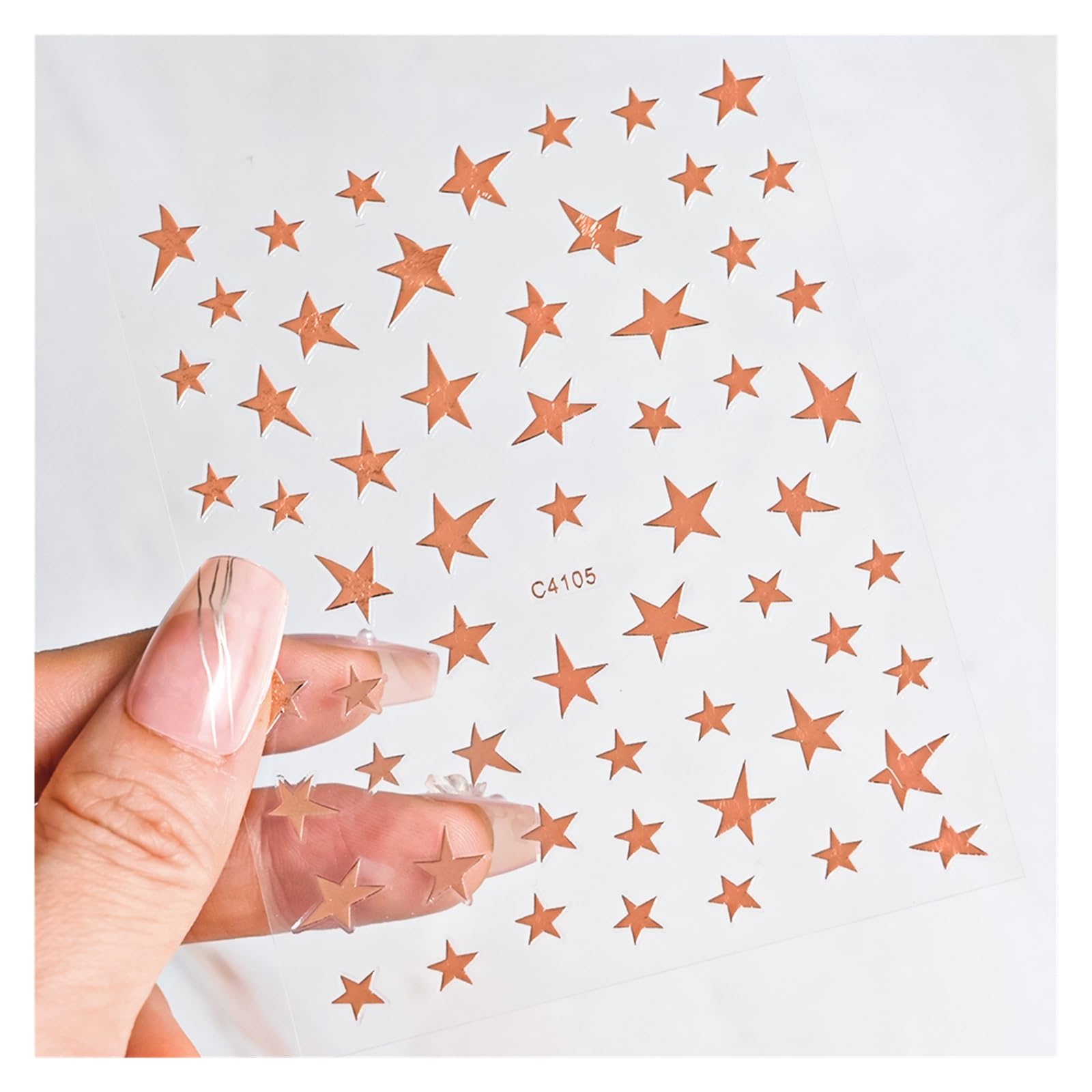 10 Pcs Silver Holographic Lines Nail Stickers Hot Stamping Golden French Star Decals Adhesive Irregular Manicure(NLS241-05-5)