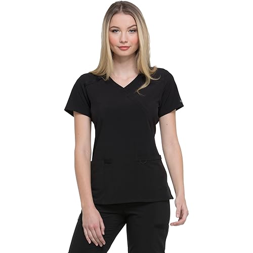 Dickies EDS Essentials Women Scrubs Top Mock Wrap DK625