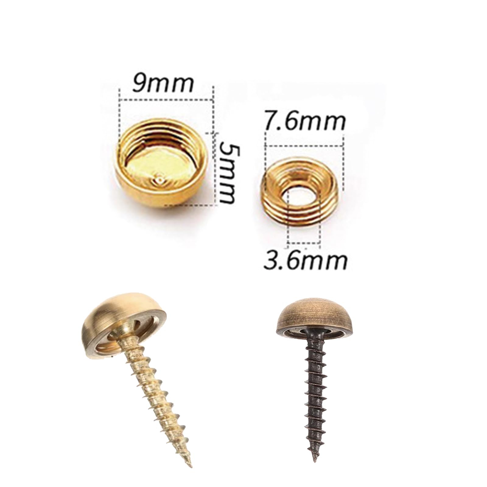 8 Sets Mirror Screws, 9 mm Mirror Nails with Decorative Caps - Image 4