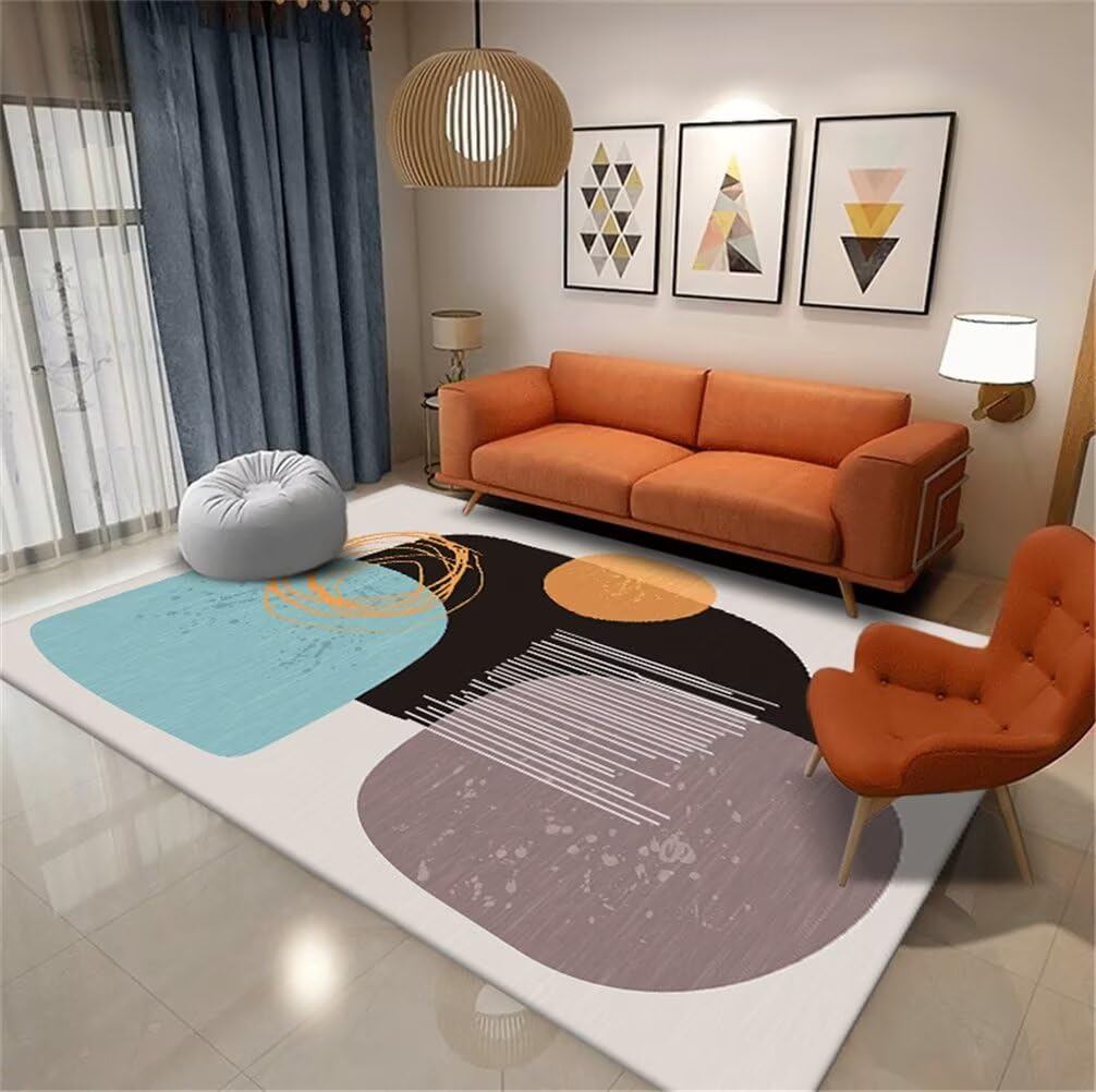 Tapis lavable bleu 200x300cm idéal pour un entretien facile