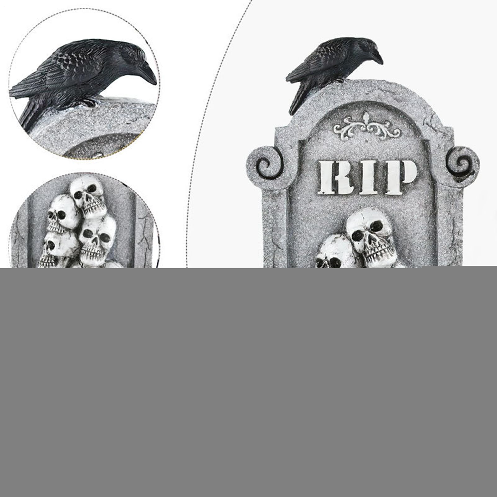Zewnętrzne Nagrobki Halloweenowe Straszne Płyty Nagrobne z Czaszka, Znaki