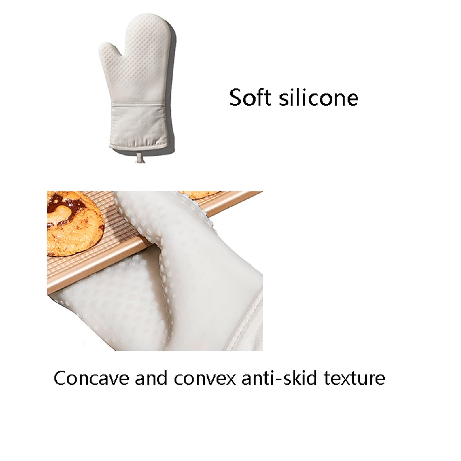 Ofenhandschuhe Silikonhandschuhe, Grillhandschuhe, hitzebeständige Küchenhandschuhe, rutschfest, mit Umhängeband, Silikon-Ofenhandschuhe for Küche, Kochen, Backen Topfhandschuhe zum Kochen
