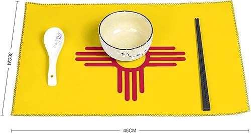 Miniatura 2 de New Mexico State Flag Placemats Set of 6 Resistant Table Mats Washable Place Mats for Dinner Party Table Decoration