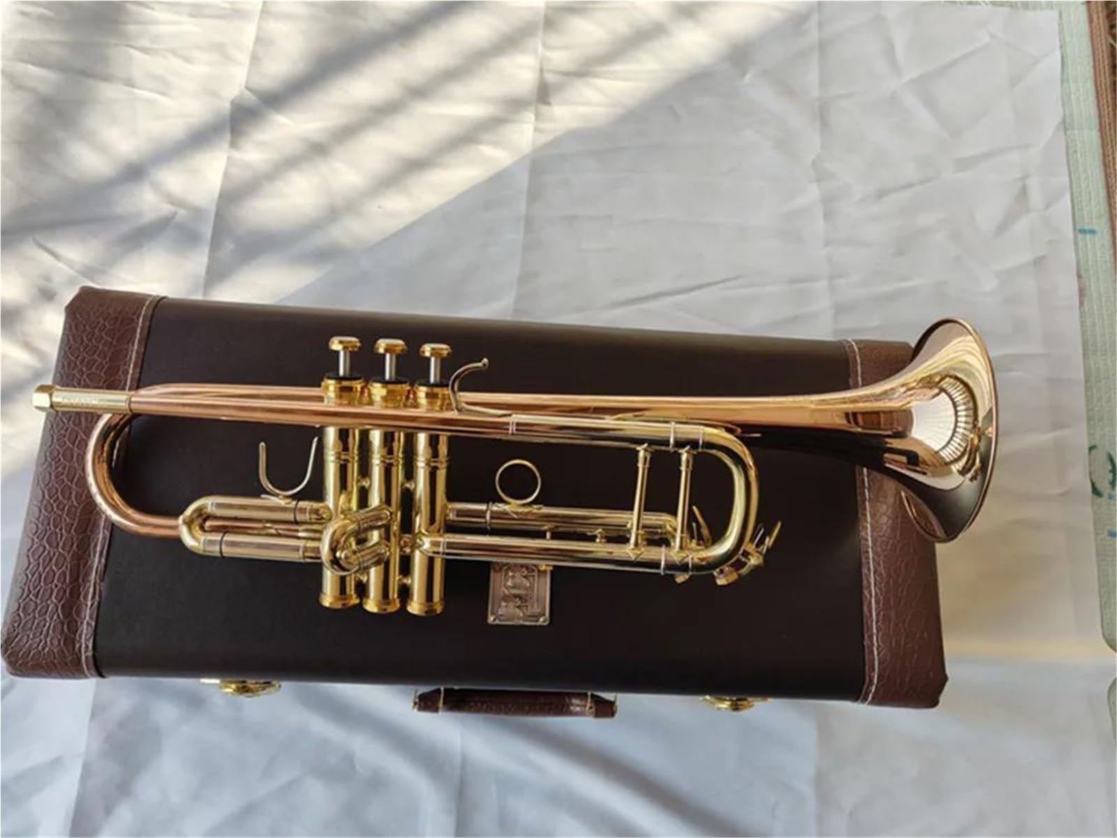 Tromba In Sib Modello Da Concerto Placcata Oro Per Impieghi Gravosi Con Bocchino Ensemble Di Trombe Standard