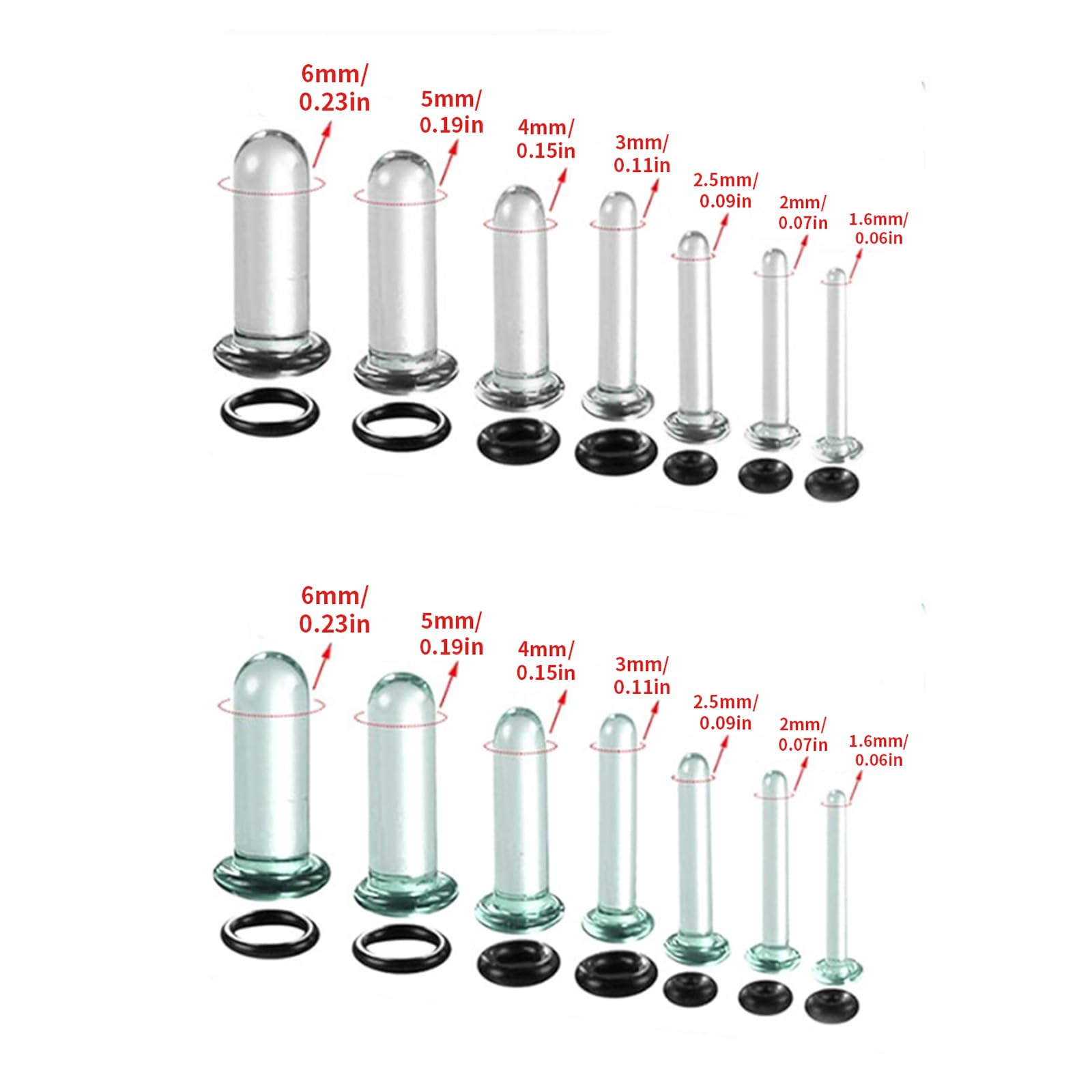 LUCKGONI Glas-Ohrdehnungs-Set, Einzelne Flare-Plugs Für Ohren Mit