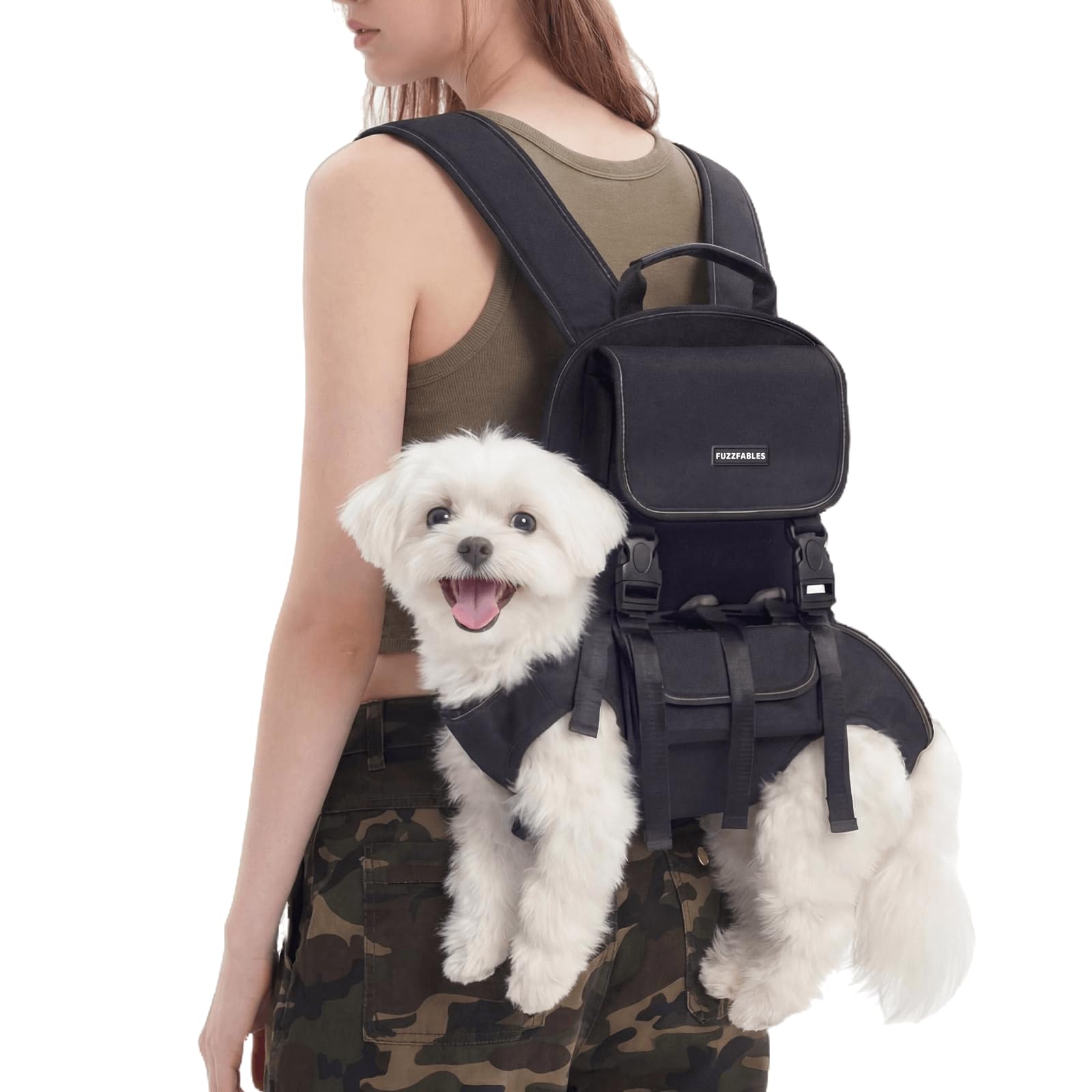 Dog Carrier Backpack, Pet Lift Harness for Small Dogs, Breathable Mesh Comfortable Adjustable Straps, Lightweight Travel Backpack for Pet Disabled, Injuries, Hiking, Walking S