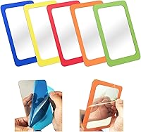 yisncka 5 Pack Unbreakable Shatterproof Kids Mirrors 6x4 Inch - Safe Acrylic Round Corner Mirrors for Crafts, Classroom, Bathroom (Bright Colors)