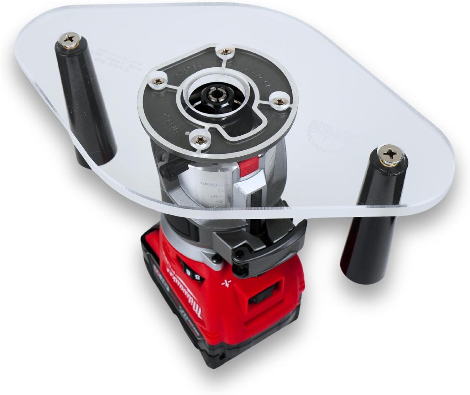 WOOD GRAIN JUNKIE® TrimFit Pro® 6"x10" Dual Grip Router Base Plate Compatible with Milwaukee M18 FUEL Compact Router 2723-20