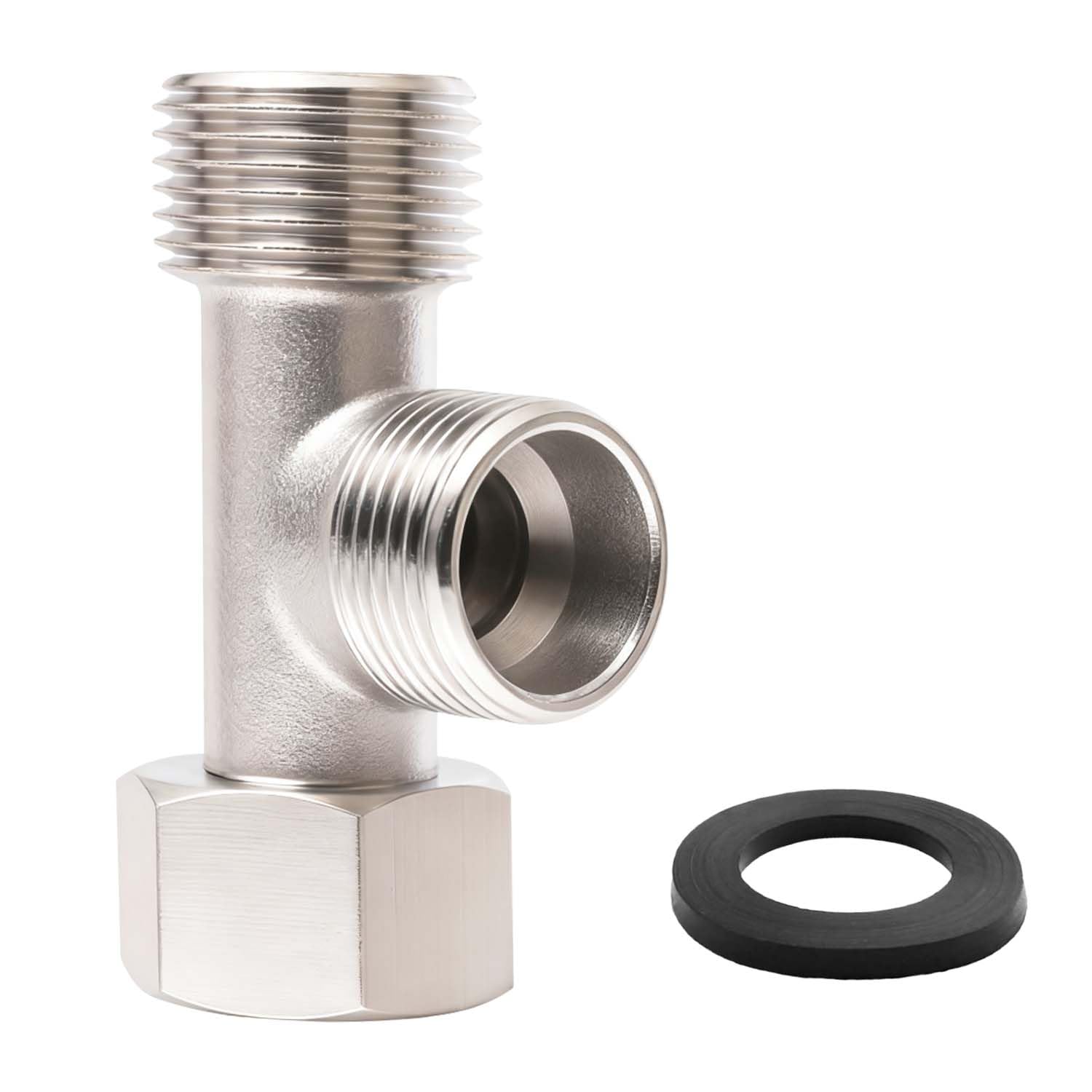 Connecteur en T 3 Voies,Vanne D'inversion WC en Cuivre 3/8" | avec Dents Latérales 1/2" Vanne,Connecteur de Tuyau 3 Voies, pour réservoir de toilettes,robinet de douche