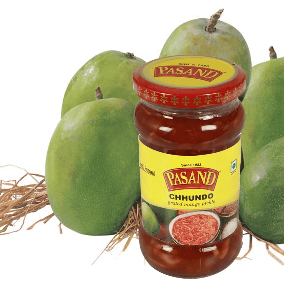 Pasand Chhundo – Grated Mango Pickle | 350g Glass Jar | Sweet & Tangy Gujarati Achar | No Artificial Flavors | Traditional Homemade Taste | Ghar Jaisa Swad | Mango Murabba Style Achar