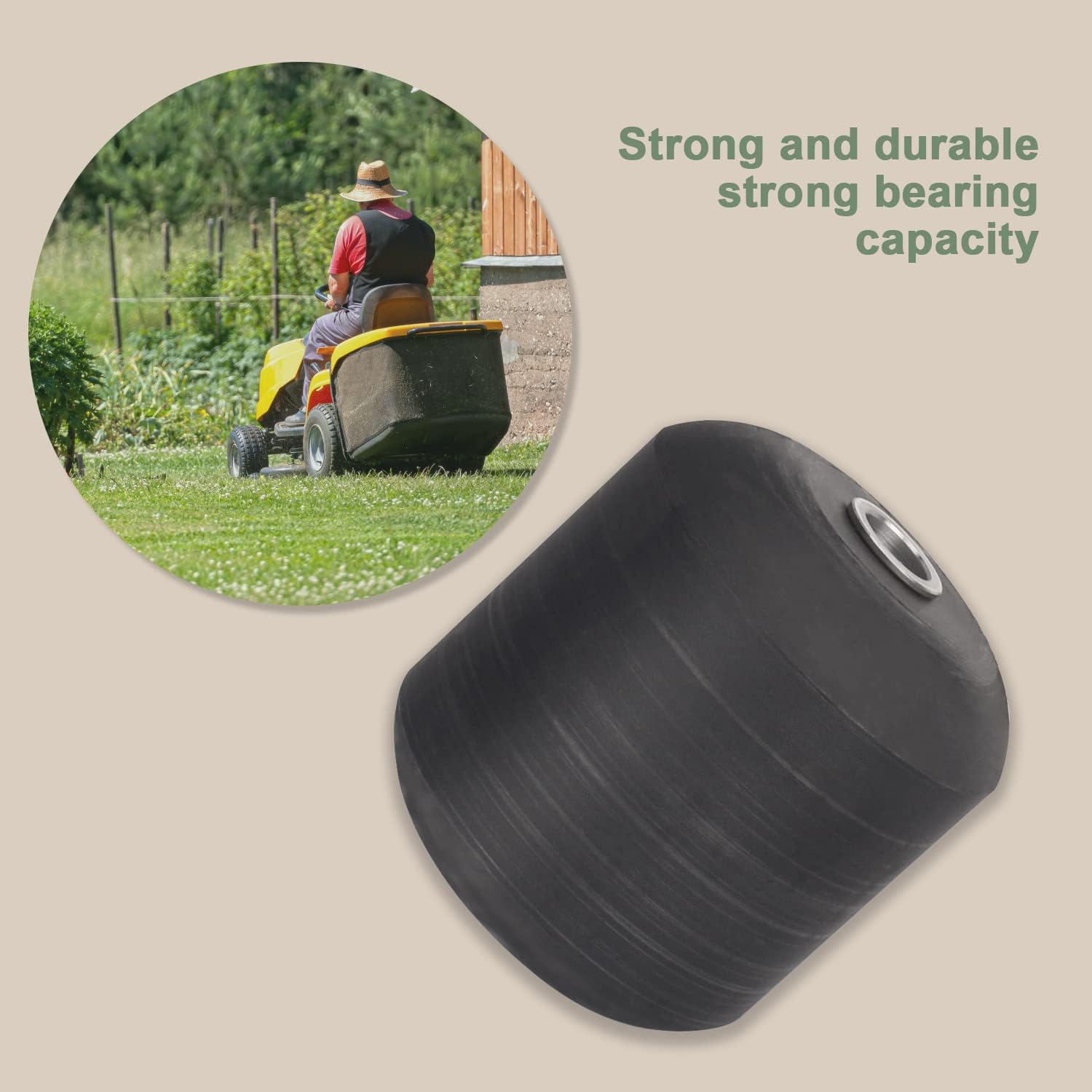 2-Pcs Deck Wheel Roller With Steel Bushing (Length 4.16"), Compatible with Ferris 5022060 ISZ Zero Turn, Gravely 09240600 Promaster 250Z 260Z 272Z