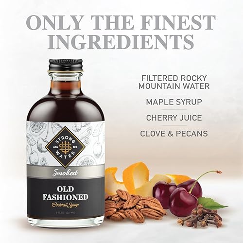 Miniatura 3 de Strongwater Mezclador de cóctel artesanal ahumado a la antigua, hace 32 cócteles, jarabe artesanal a la antigua con té Lapsang Souchong, azúcar,