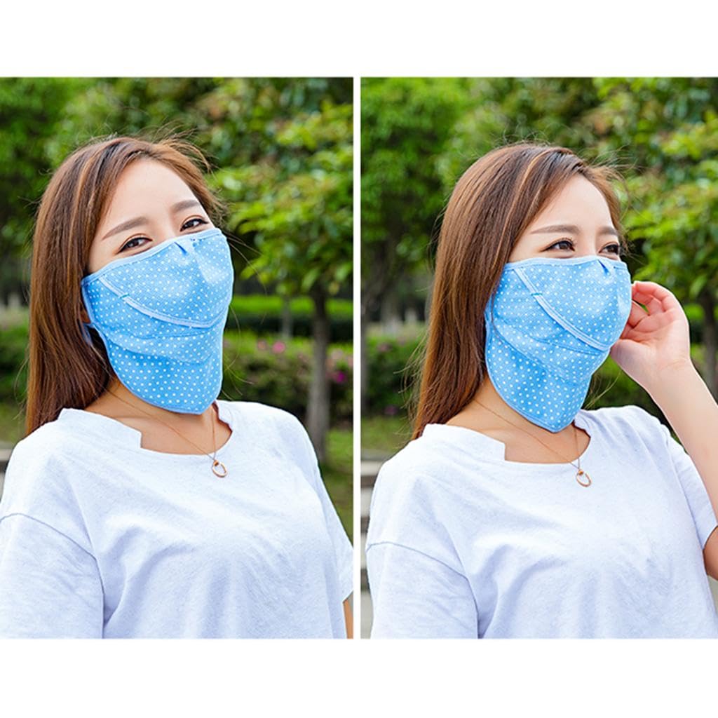 MERISHOPP Breathable Sun UltraVoilet Block Mask Protection Neck Face Sports Wear Blue Dots-picture-43