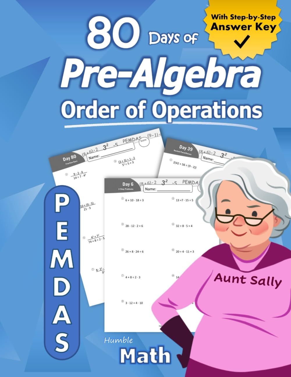 Pre-Algebra: Order of Operations (PEMDAS): Pre-Algebra Practice Problems with Step-by-Step Answers, Middle School Math Workbook - 9th grade - Ages ... – Easy Learning Worksheets - With Answer Key