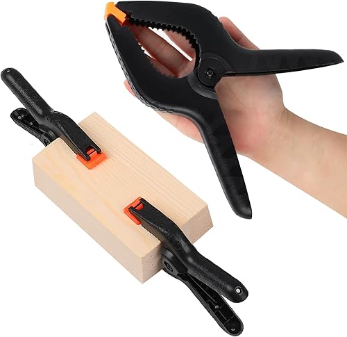 Miniatura 14 de Paquete de 8 abrazaderas de resorte, clips de plástico de 4.5 pulgadas, clips de fondo pequeños, abrazaderas resistentes, clips de resorte