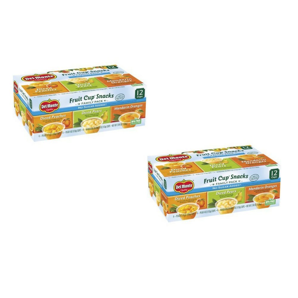 Buy Del Monte No Sugar Added Variety Fruit Cups 12 ct (2 Box (12 Counts ...