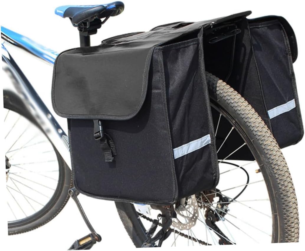 Bike Pannier Bag Rear Rack Carrier for Mountain Bike Saddle Bag Reflective Stripe -Road Use