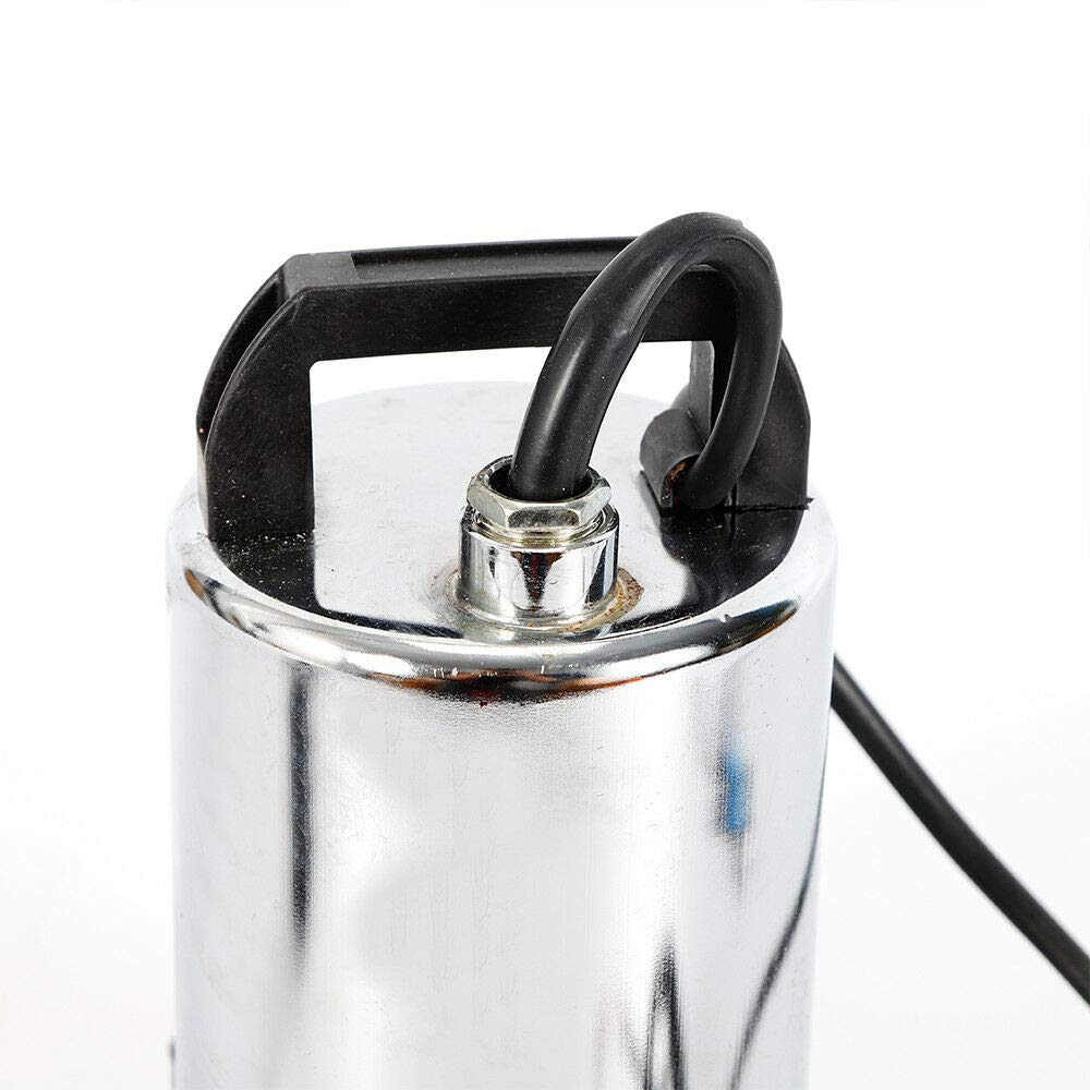 Futchoy Pompa sommergibile DC 12V 160 W in acciaio inox per irrigazione lavaggio auto portata massima: 6000 l/h