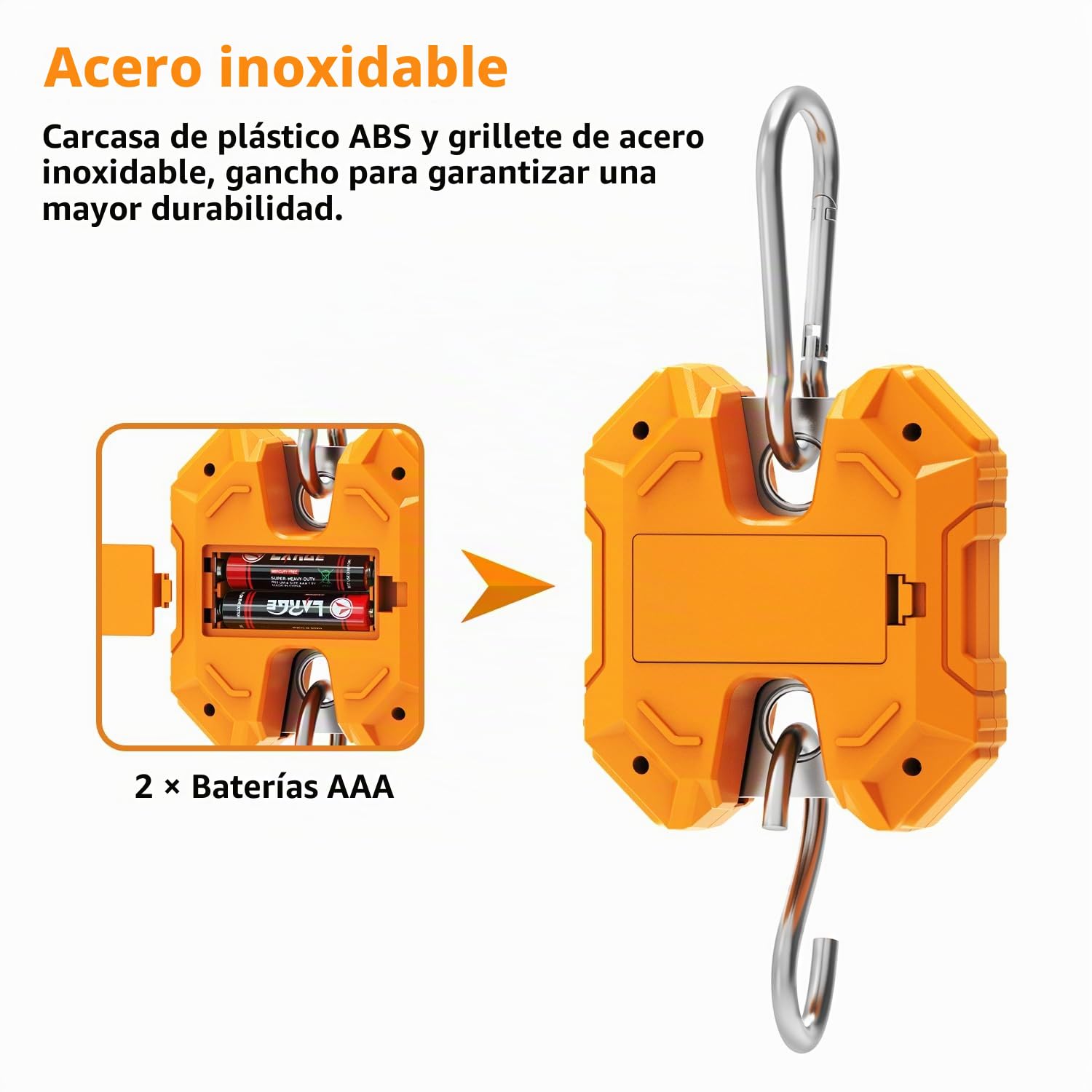 GRAM PRES Báscula Digital Colgante 660 lb/300 kg Con Gancho para Caza, Pesca, Granja, Carne, Equipaje y Exterior