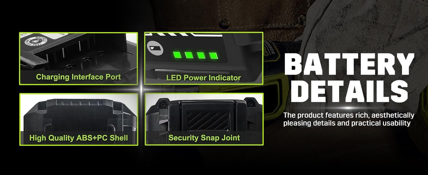 40V 6.0Ah Battery Replacement for RYB 40V Battery - Lithium Ion Batteries Compatible with All RYB 40V Cordless Power Tools - Image 7