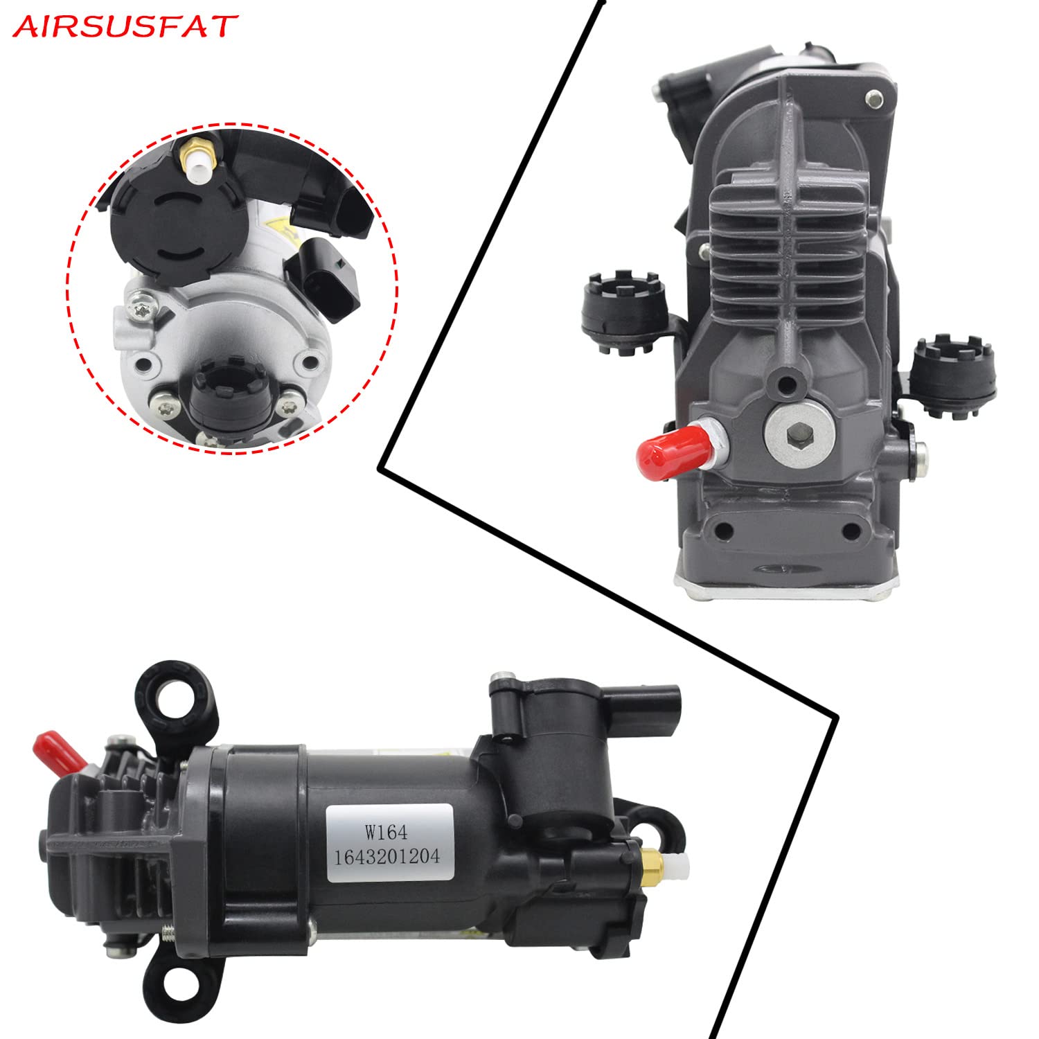 Pompa Compressore Sospensione Pneumatica Compatibile con Mercedes-Benz 2006-2012 Classe GL X164 & Classe M W164 - Per GL320 GL350 GL450 GL550 ML320 ML350 ML450 ML500 ML550 AMG #1643201204