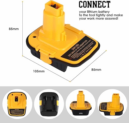 Miniatura 9 de Paquete de 1 convertidor DM18D DCA1820 versión actualizada para Dewalt 18V20V y para batería Milwaukee M18 de 18 V para funcionar para la