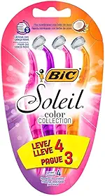 BIC Aparelho De Depilar Soleil Rosa Roxo E Laranja Leve 4 Pague 3 - 930183 - Dupla Fita Lubrificante Com Leite De Coco