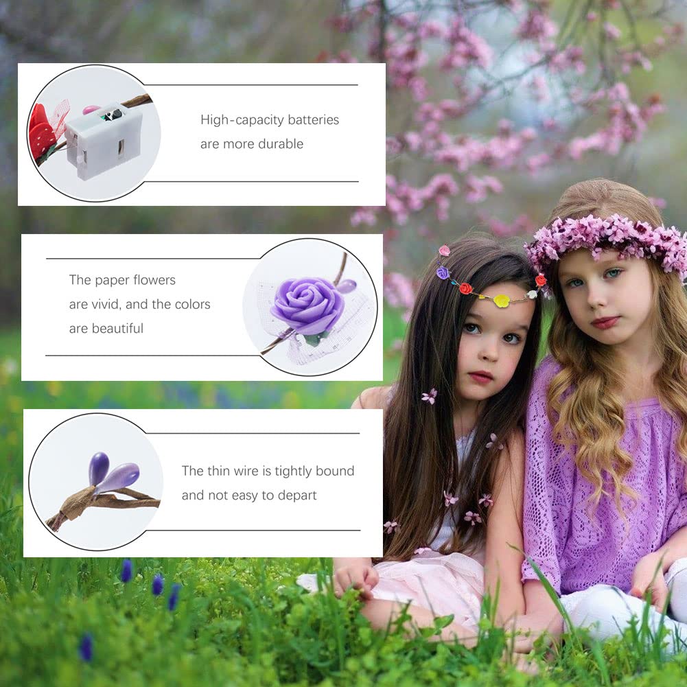 Corona Di Fiori Luminosa A LED - Fascia Capelli Donna Con Fiori Incandescenti Per Feste