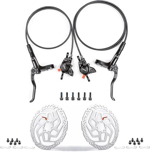Cyclon Frenos hidráulicos Shimano MT200 con rotores Shimano SM-RT26 de 6.299 in7.087 in, delantero izquierdo de 31.496 in, parte trasera derecha,