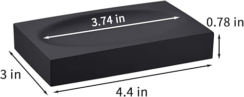 Miniatura 3 de Jabonera de resina negra para baño y hogar, soporte para jabón negro para baño o ducha, accesorio moderno