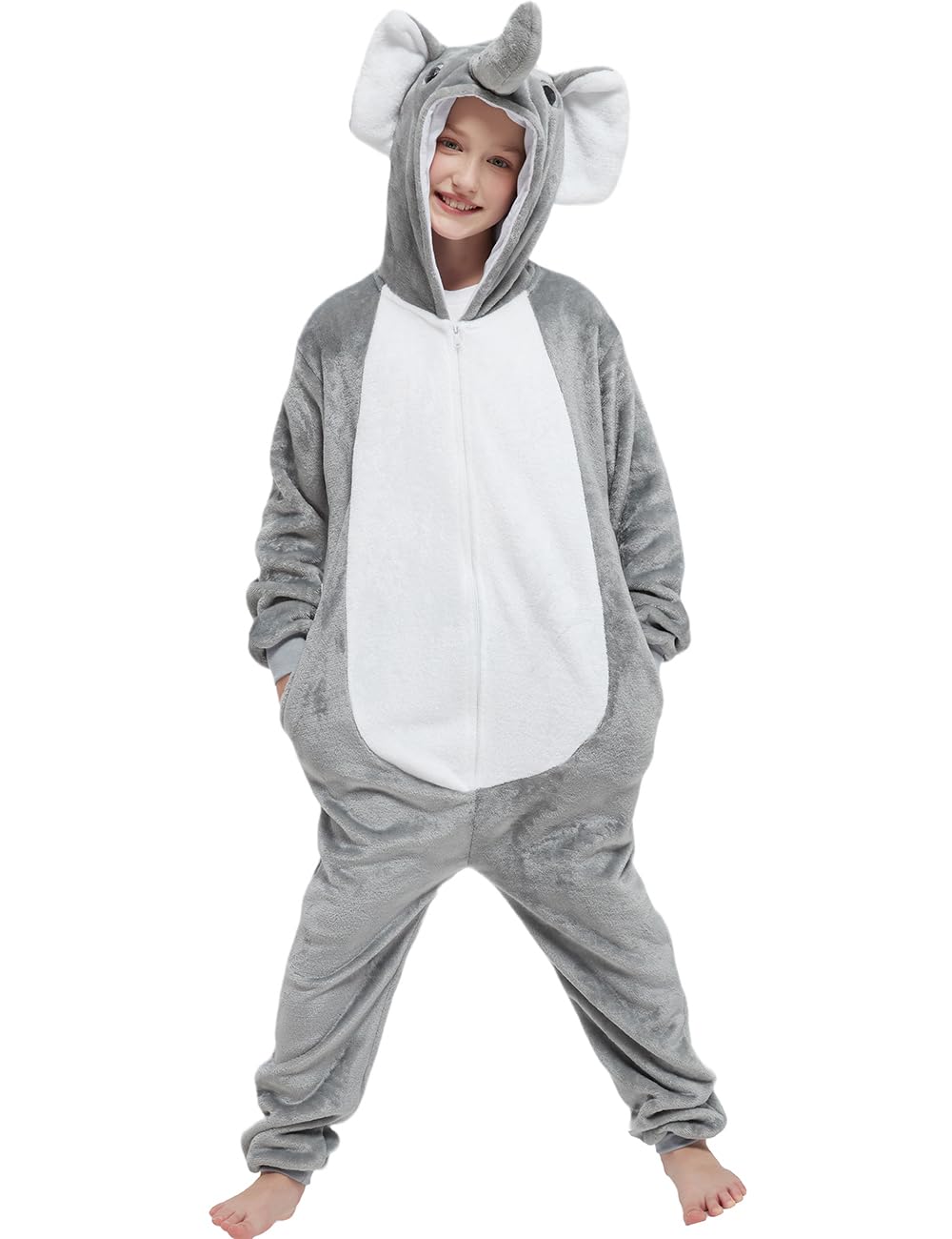 Elephant Onesie Kids Costume Girls One Piece Pajamas for Halloween