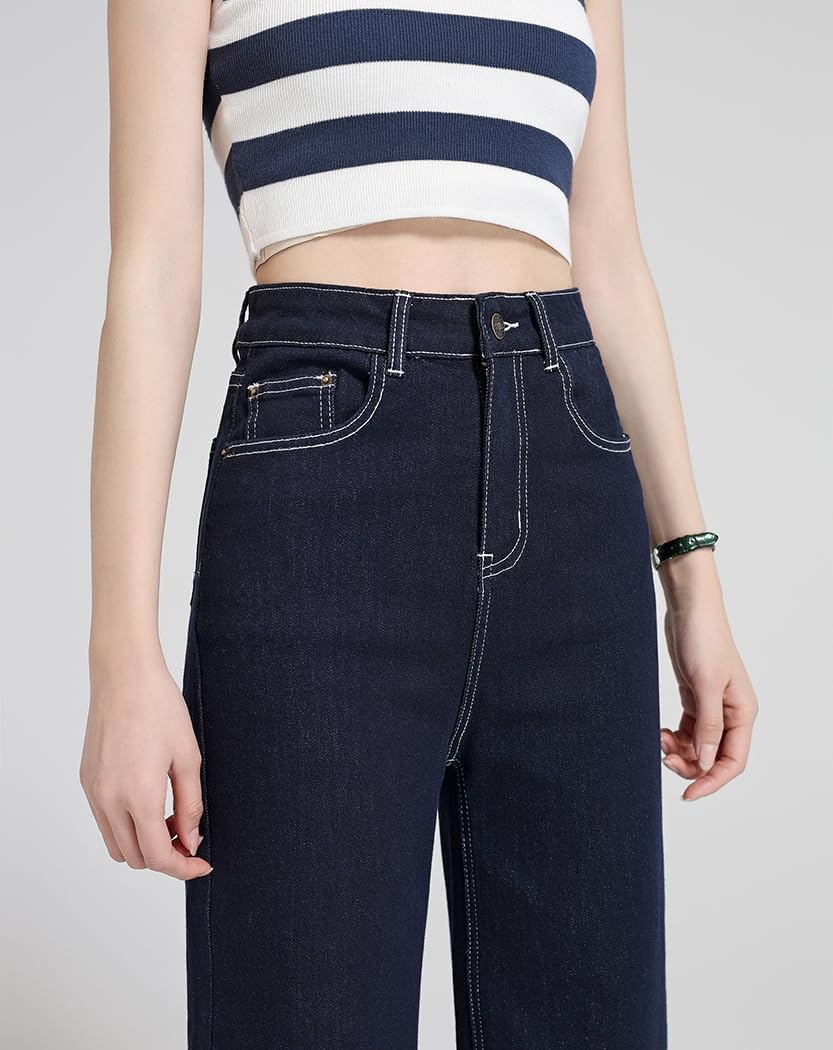Women's High Waisted Wide Leg Jeans - Stretchy Straight Leg Denim Pants, 2025 Trend... - Image 3