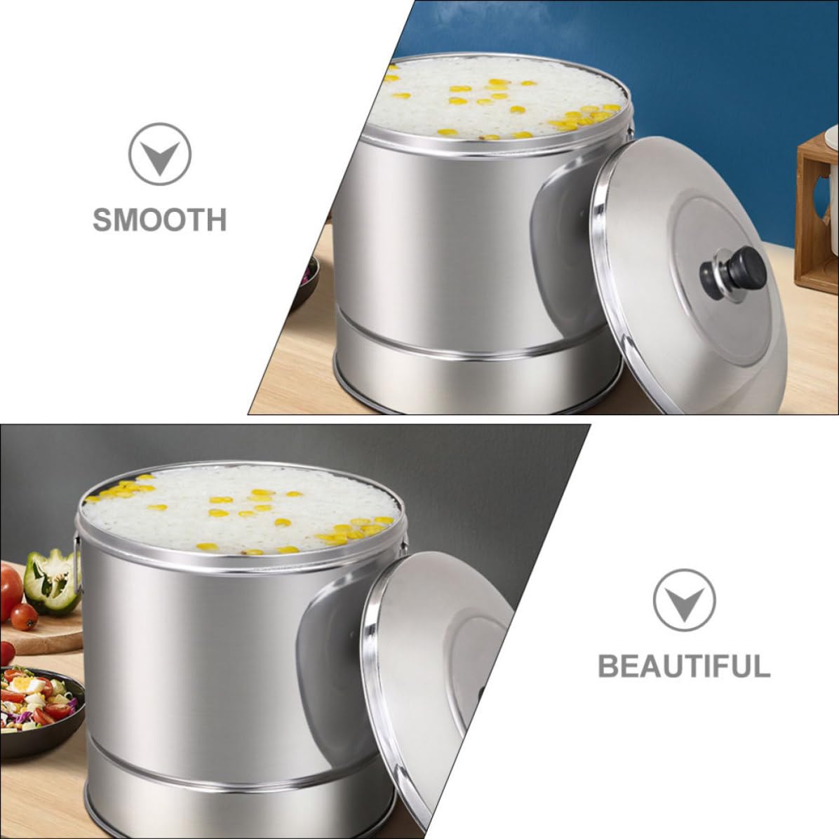 Vaporera de Acero Inoxidable para Cocinar Arroz Superficie Lisa sin Rebabas y Diseño Multifuncional Adecuado para Cocinar al Vapor en Casa
