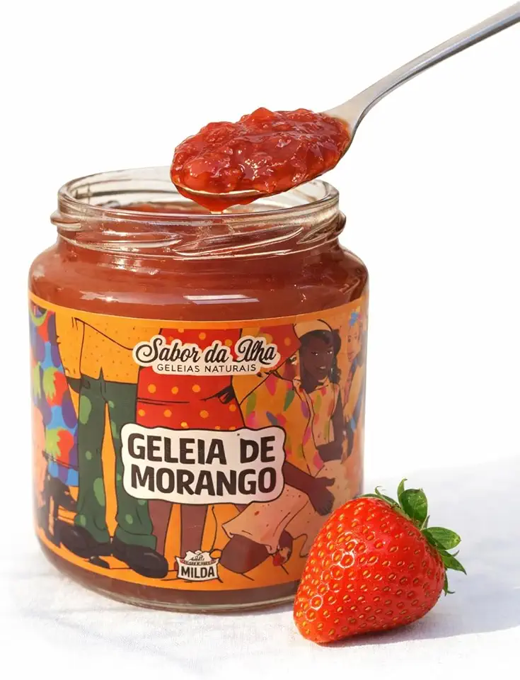 Geleia 100% Natural de Morango Artesanal 280g – Sabor da Ilha Sem Conservantes, Sabor Caseiro e Ingredientes Selecionados, Saudável