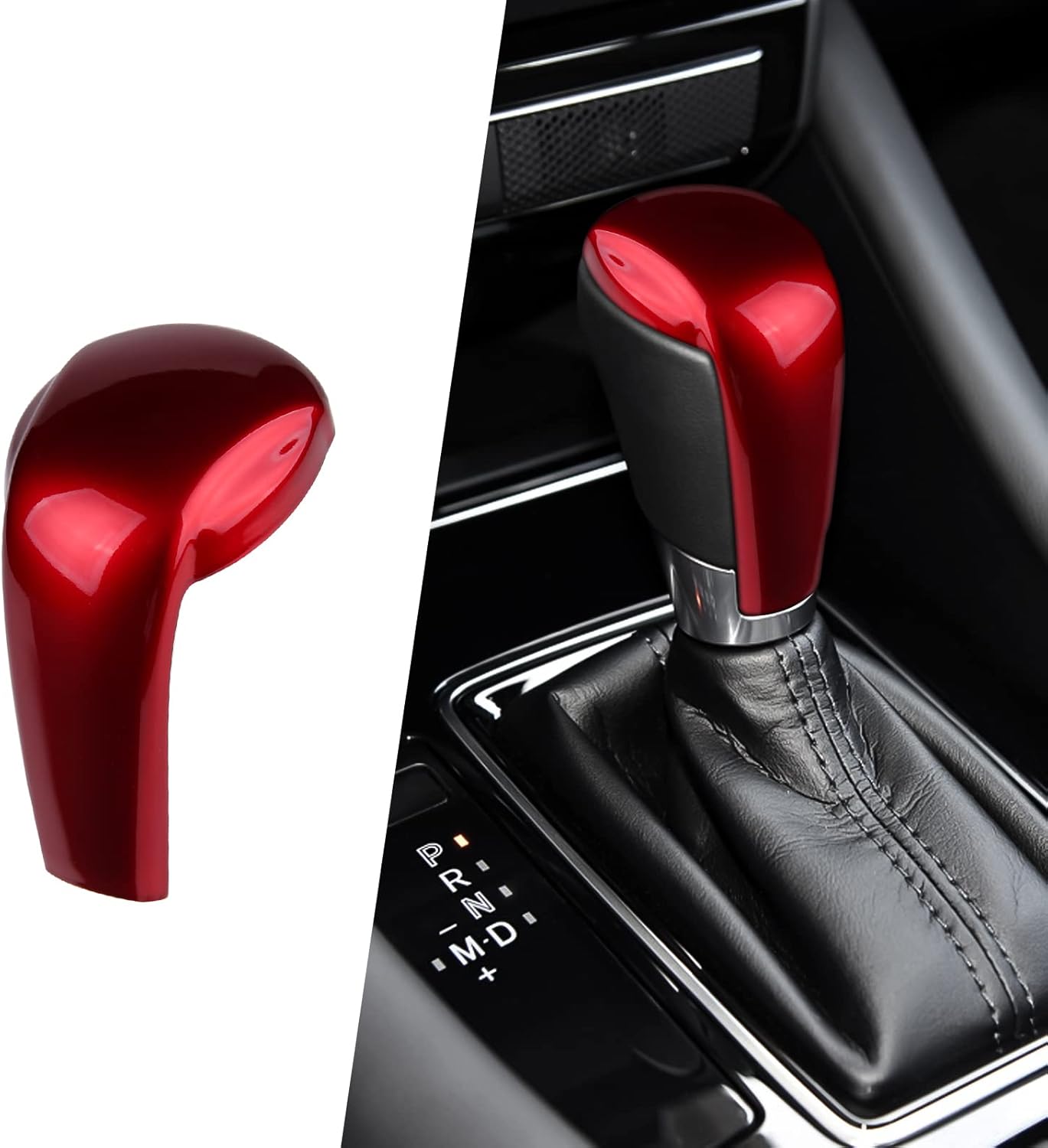 Compatible with Mazda CX-5 CX-9 CX-3 6 3 Accessories Car Gear Shift Knob Cover Trim Cap Gear Panel Gears Sporty Interior Decoration Sticker -Red