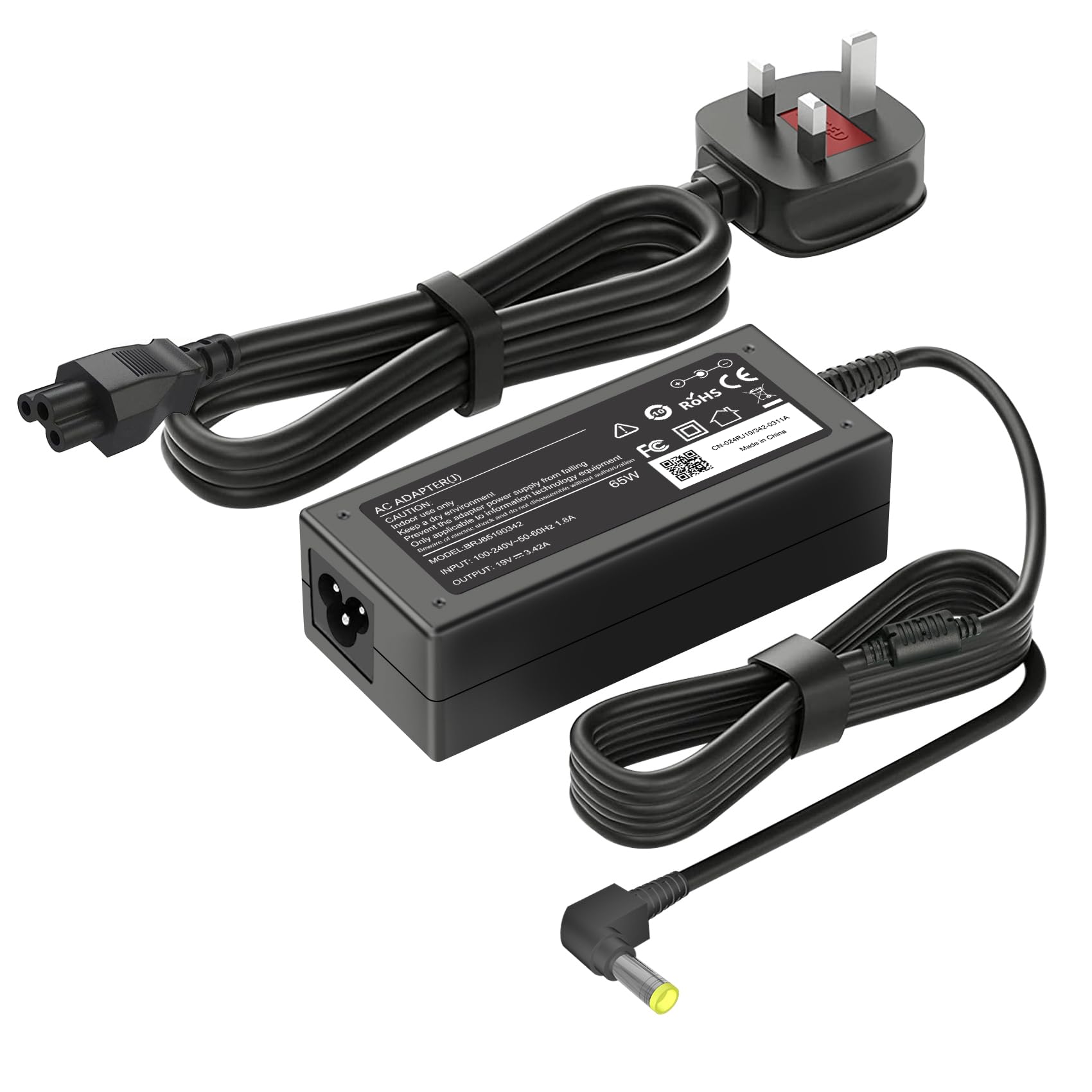 19V 2.1A Power Supply Adapter for HP Pavilion Monitor 20" 21.5" 22" 23" 23.8" 25" 27" IPS LED HD Display HP 22f 22y 24f 27f 27fh 24y 24fh 27fw 27w 22w 24w 32s 27xq Gaming Monitor UK Plug Charger