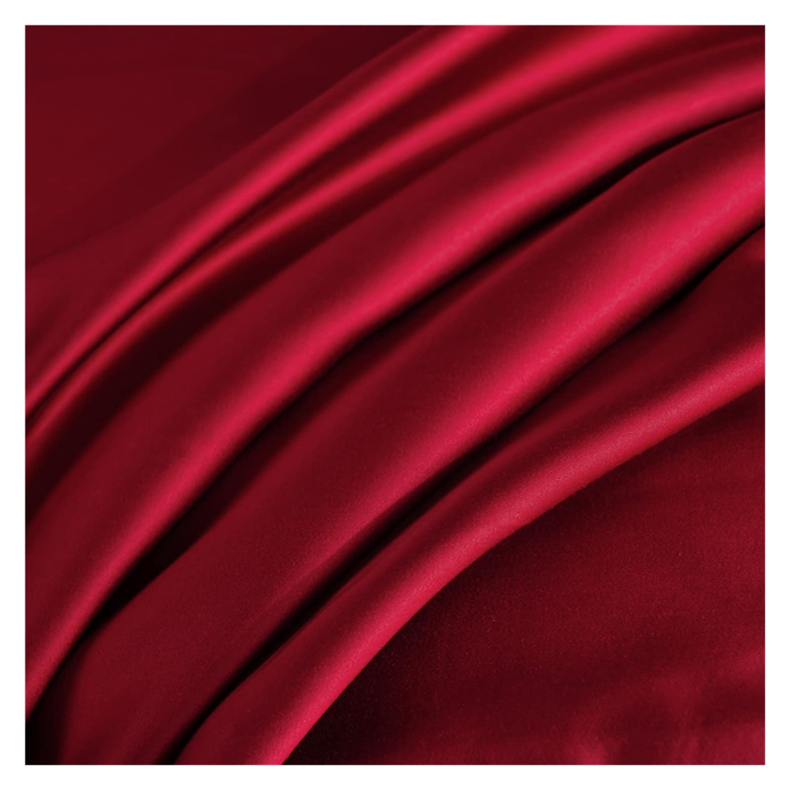Ice Silk Bed Sheet, Silk Ice Flat Sheet Multicolor Multiple Sizes(Red,250x270cm)
