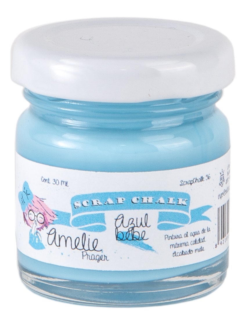 Amelie Prager Kit3001 - Pack de 12 botes de colores básicos para pintura a la tiza