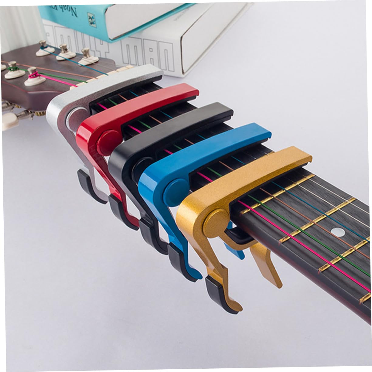 UPKOCH Guitar Capos for Electric Acoustic Guitars 5 Pack Aluminum Alloy Key Trigger Capo Random Color