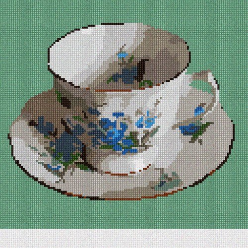 Pepita Needlepoint kit: Teacup Sage, 10