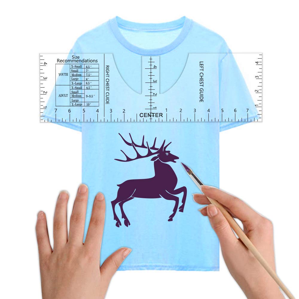 FPLX T-Shirt Alignment Ruler,Tshirt Template Alignment Guide Tool for Heat Press,Vinyl,HTV,Painting,Heat Transifer