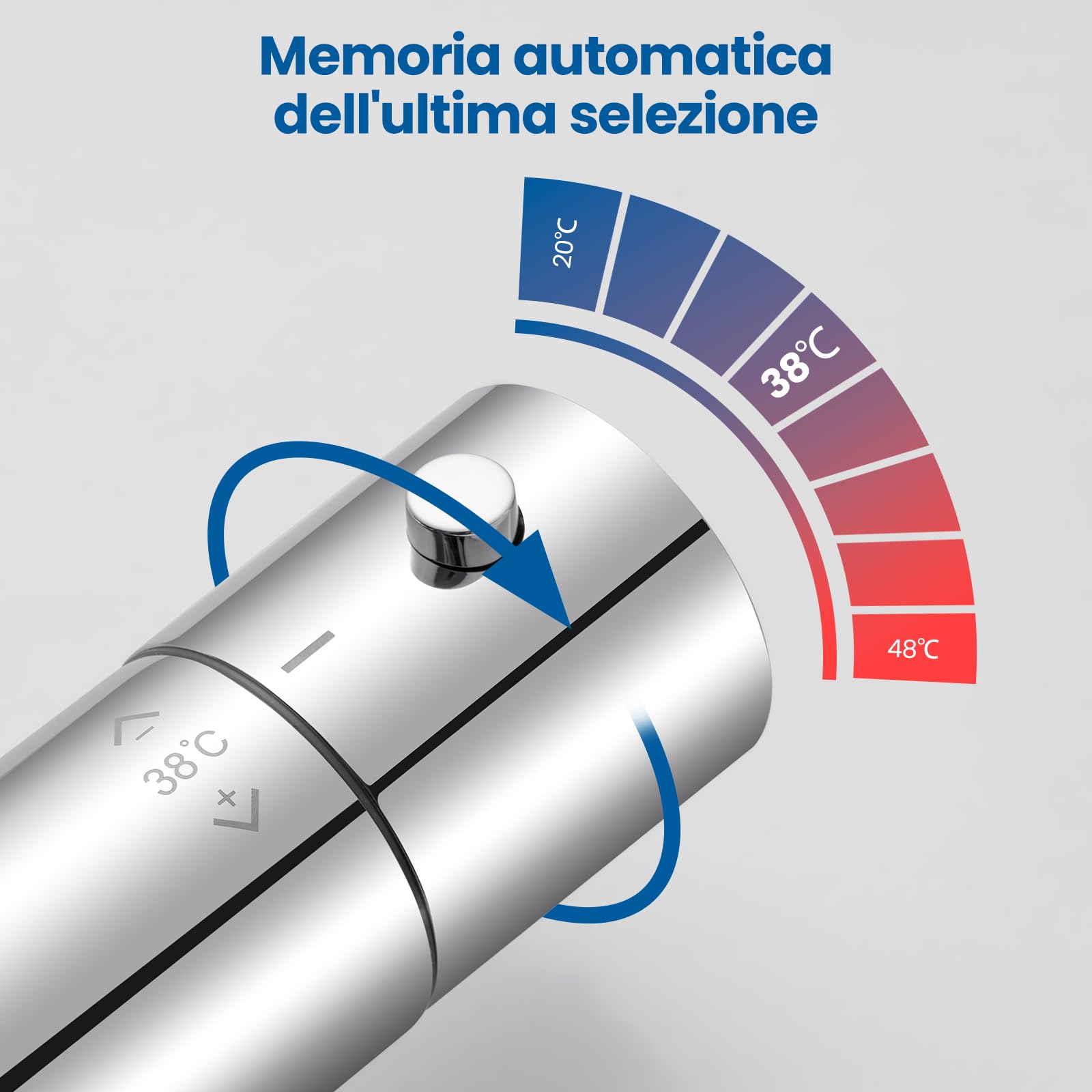 Auralum Colonna Doccia con Miscelatore Termostatico, Saliscendi Doccia 70cm con Doccetta 5 Geti, Asta Doccia con Soffione e Doccetta, Saliscendi Doccia Acciaio Inox con Tubo Flessibile 1,5m, Cromo