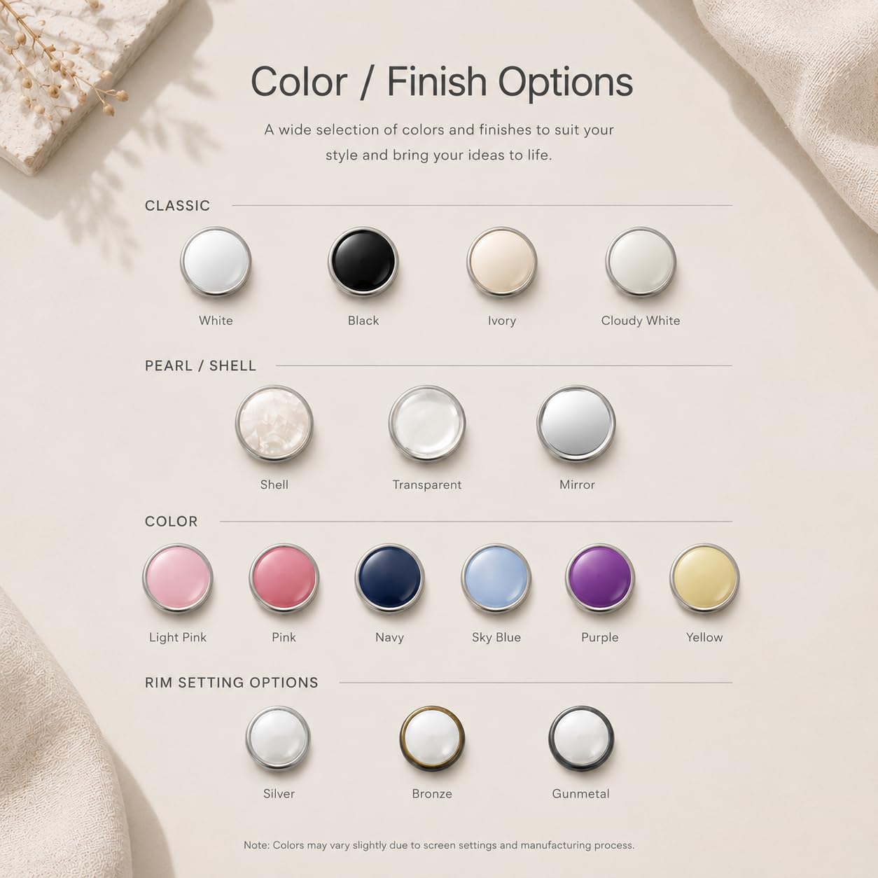craftmemore 20sets 10 mm blanco Fashion Pearl broches de presión cierres para Western Shirt Ropa Popper studs