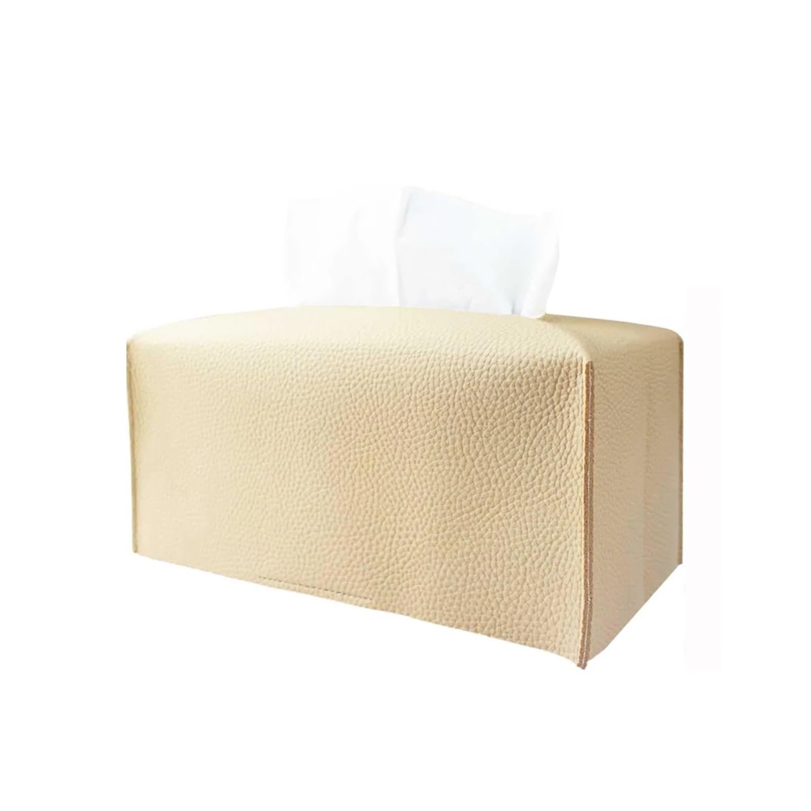 Eefpxwtz Yellow Household Square Tissue Box， Tissue Box Holder Cover Leather Square Case Multicolor For Livingroom Toilet Bathroom Car(Yellow)