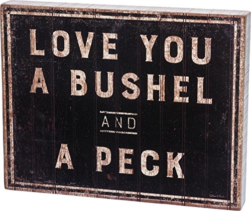 Primitives-by-Kathy-30358-Rustic-Inspired-Box-Sign-Bushel-A-Peck Primitives by Kathy 30358 Rustic Inspired Box Sign Bushel A Peck