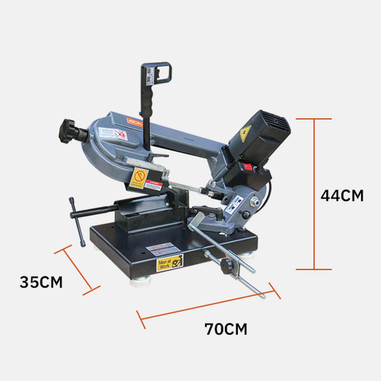 BOKA Metallbandsäge Vario-Speed 40–88 m/min, Gehrungsschnitt 0–45°, Rohrschnitt bis Ø85 mm, 230V/1000W, BS-85 transportable Säge mit hoher Schnittpräzision, Inklusive Sägeband